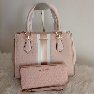 Michael Kors Powder Blush Satchel with Wallet SET